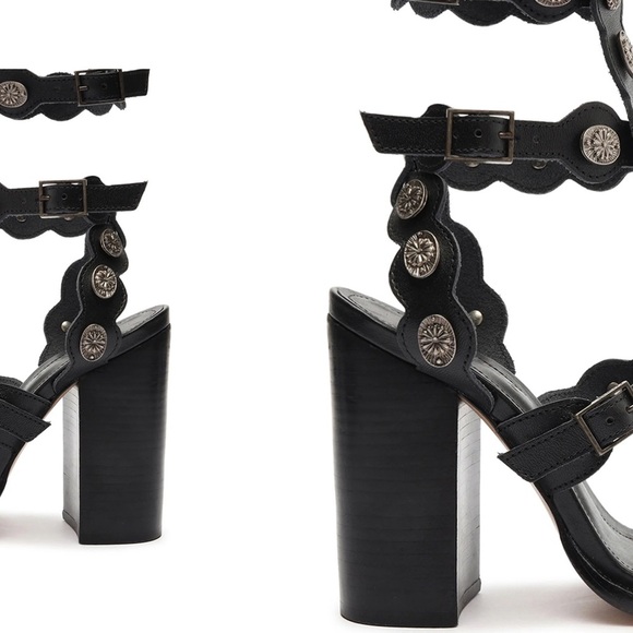 SCHUTZ Aletta Sanda Gladiator Sandals Heels with Studded Straps - Picture 3 of 13